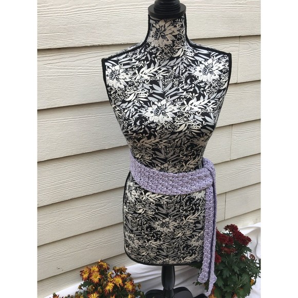 Scarf Crochet Handmade Glitter Lilac Purple Color Long Lightweight New W… - Picture 7 of 8